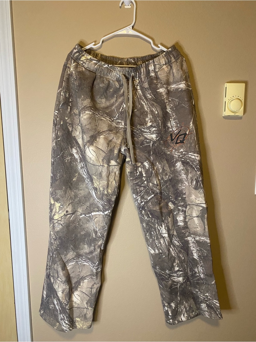 Men's Camouflage Drawstring Pants - Brown/Beige